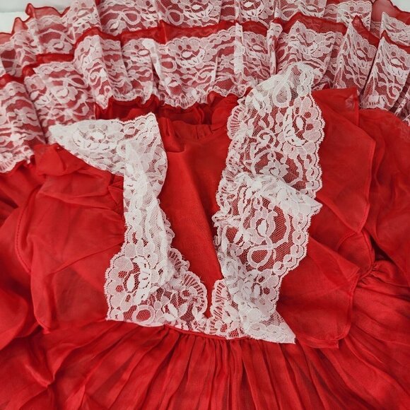 VTG Martha’s Miniatures Full Circle Red Ruffled Dress Size 6 Pageant Christmas - Picture 3 of 12